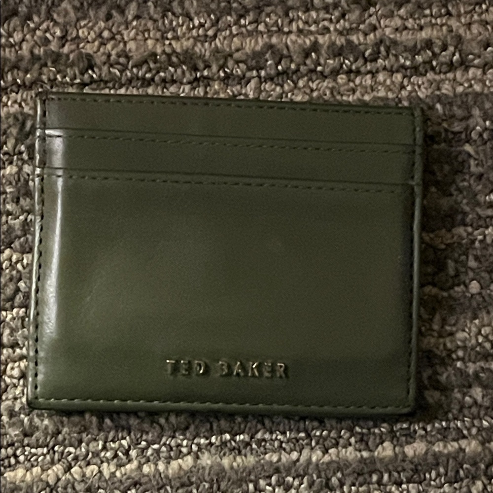 Ted Baker Dark Olive Leather Card Wallet